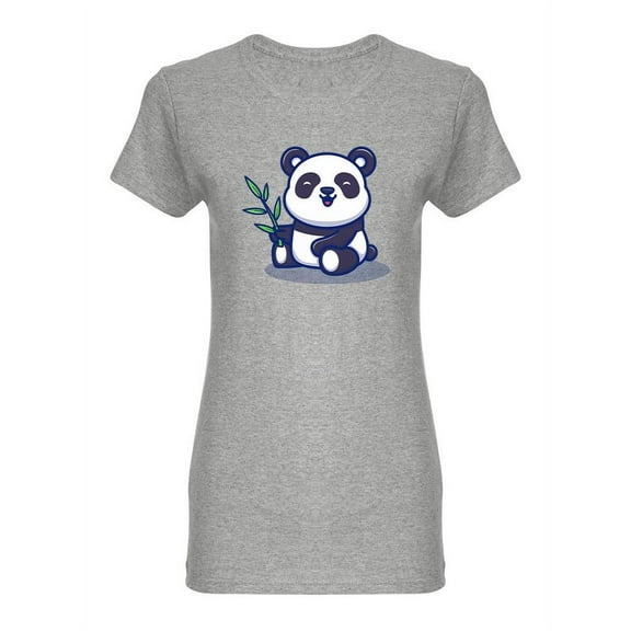 Cute Panda With Bamboo Shaped T-Shirt Women -Image by Shutterstock, Female Medium