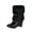 Black, variant on Ankle Boots With Bow Detail Wedge Heel For Women Casual Wear Winter Season Size 5.5 Us Foot Length 9.06 Inches Pu Synthetic Upper Faux Fur Lining