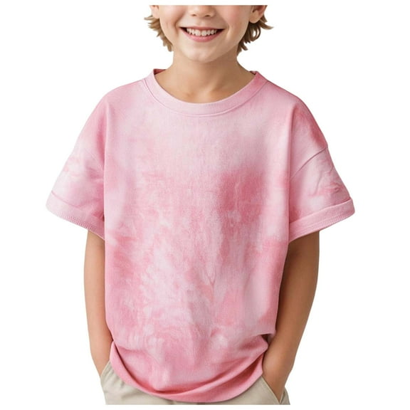 Zanarzt Toddlers and Boys' Short Sleeve T Shirts Cotton T Shirt for Baby Boys Cotton T Shirt Short Sleeve Tops Toddler Baby Tees Outfits Back to School Clothes Pink,7-8 Years