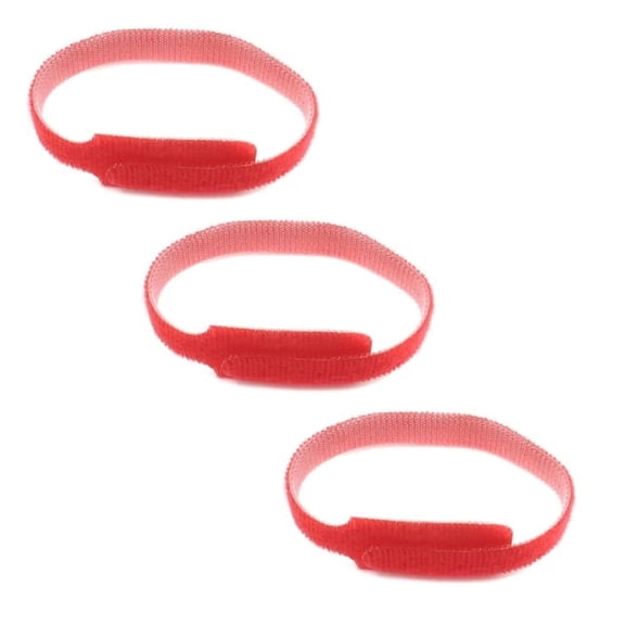 KarParts360 Tie Straps | Nylon | Red | Hook And Loop Tie Strap | 3 Pieces