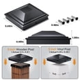 thumbnail image 2 of Tapones para postes Siedinlar, 5 x 5 unidades, color negro, 12 unidades, impermeables, ABS, 2 of 6