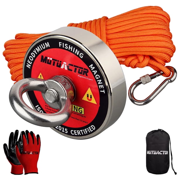 Kit de pesca magnético MUTUACTOR, 180 kg de fuerza de tracción con cuerda de 20 m