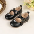 thumbnail image 2 of Ccpelsie Toddler Girls Dress Shoes Mary Jane Ballet Flats, Flower Girl Shoes with Rhinestone, Toddler Mary Jane Flats(Black,8), 2 of 9