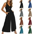 thumbnail image 2 of Utoimkio Baggy Tank Jumpsuits for Women Summer Bib Overalls Plus Size Sleeveless Rompers Playsuits with Pockets, 2 of 9