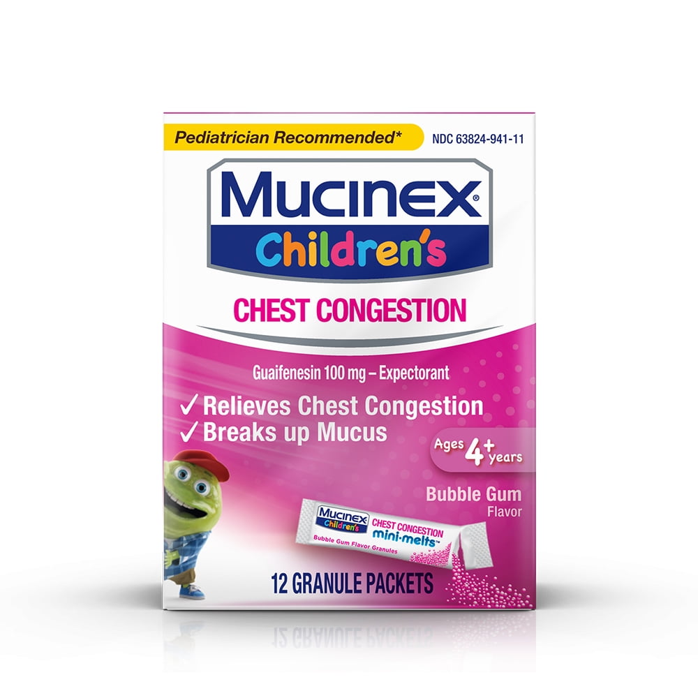 Mucinex Children's Chest Congestion Expectorant MiniMelts, Bubblegum
