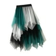 thumbnail image 3 of segolike Tulle Skirts for Women Fairy Skirt Asymmetrical Summer Half Skirt Tutu for Halloween Stage Performance Casual Formal White Green, 3 of 8