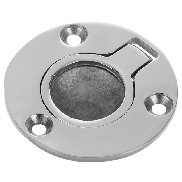 KAKOWELY marine pull latch Round Flush Pull Latch Stainless Steel Marine Hatch Handle With Mount Screws Cabinet Flush Mount Lifting Pull Handle For Boat Yacht And Rv