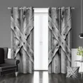 thumbnail image 2 of 2 Panels 3D Soft Gray Barn Door Style BlackoutCurtains - Block Light and Noise for aRelaxing Sleep Environment, 2 of 7