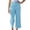 *Light Blue, variant on ClodeEU Women's Linen Blend Drawstring Wide Leg Cropped Pant , Loose Fit Casual Straight Leg Pant White,Womens Plus XXL