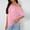 Pink, variant on Womens Off One Shoulder Tops Summer Short Sleeve Casual Loose Fit Shirts Fashion Blouse Tee Trendy Going Out Tops White XXL