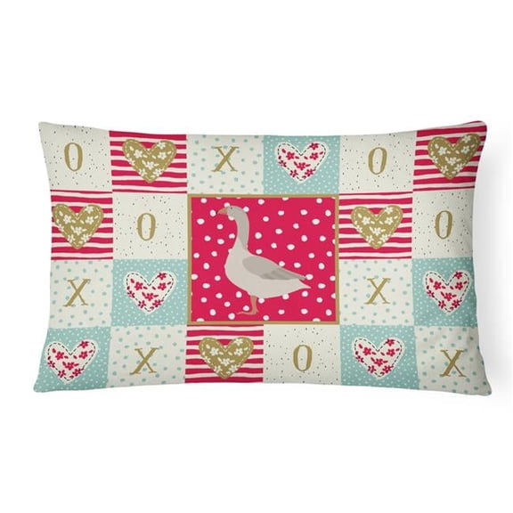 12 x 3 x 16 in. Steinbacher Goose Love Canvas Fabric Decorative Pillow