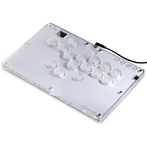 Leverless Controller Arcade Stick CosmoxGaming T16-C: Leverless Arcade Stick with Turbo,Leverless Controller for PC/PS3/PS4/Switch Game,Crystal Low-Profile Switch Arcade Stick Support Hot Swap