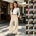 thumbnail image 5 of Girls Sweatpants, Boys Baggy Sweatpants Elastic Waist Hems Kids Athletic Soft Jogger Pants Solid Color Casual with Pocket and Drawstring, Back To School Clothes, 5 of 6