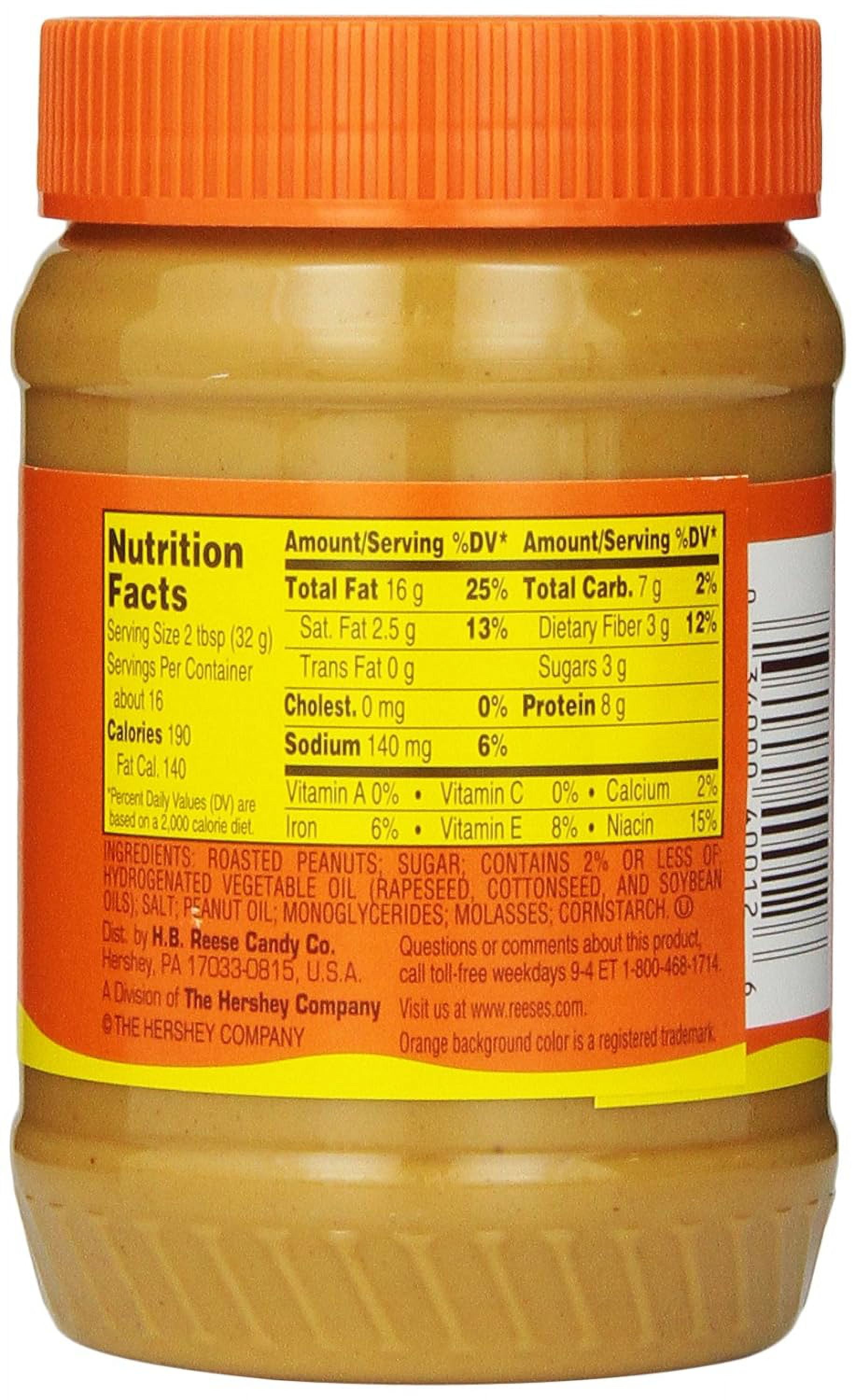 REESE'S Creamy Peanut Butter, Kosher Peanut Spread, 18 Ounce (Pack of 6)