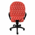 thumbnail image 3 of Moroccan Office Chair Slipcover, Repetitive Dots Arrangement Leaves Inspired Vibrant Tones Illustration, Protective Stretch Decorative Fabric Cover, Standard Size, Vermilion and White, by Ambesonne, 3 of 5