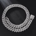 thumbnail image 2 of Saintda 14MM Diamond Prong Link Chain In Gold Color 18Inch Cubic Zircon Hip Hop Necklace Gift For Men, 2 of 5