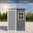 thumbnail image 5 of 5 x 3 Ft Outdoor Storage Shed with Lockable Door, Weatherproof Resin Garden Shed with Floor & Ventilation for Patio, Lawn, Gray, 5 of 9