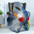 thumbnail image 4 of Colorful Soft Flannel Fleece Blanket, Parasols on Foreground of Dark Cumulus Rain Clouds Windy Stormy Day Shield Image, Cozy Plush for Indoor and Outdoor Use, 70" x 90", Multicolor, by Ambesonne, 4 of 5