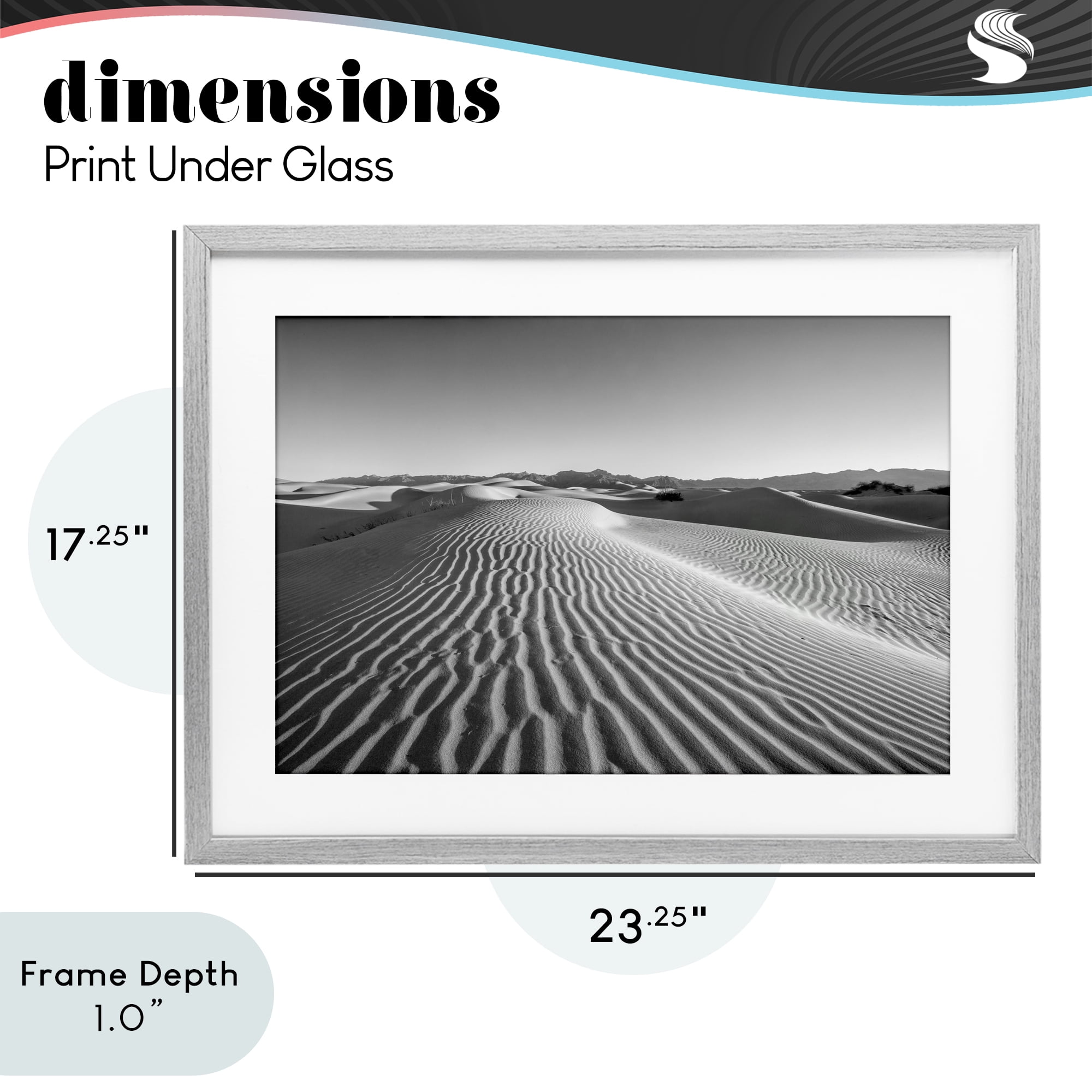 Stupell Industries Sand Waves In The Distance Gray Framed Print Under Glass, design by Jon Evan