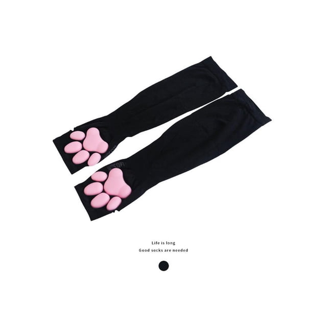 Cute Cat Claw Sleeves 3D Cat Claw Pad Guantes Deportes Al Aire Libre Mangas De Brazo Lindos Guantes De Seda De Hielo Para Mujeres Y Niños Vogacara AP006517-07