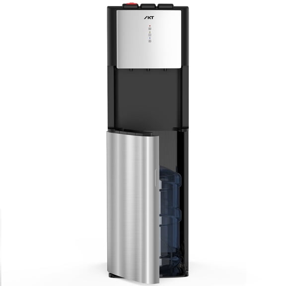 IKT Bottom Load Water Cooler Dispenser for 5 Gallon UV Self Cleaning 3-Temp(Hot&Cold&Room)with Child Safety Lock,Black-Silver