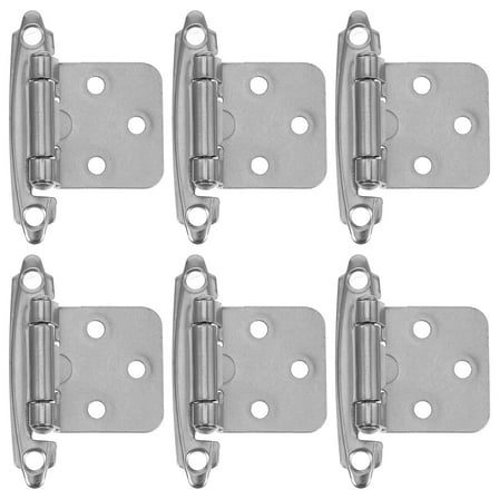 Masteelf  6 Pcs Bisagras Para Gabinetes De Cocina Brushed Nickel Cabinet Hinges Silver