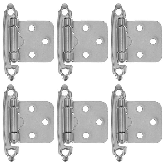 Masteelf  6 Pcs Bisagras Para Gabinetes De Cocina Brushed Nickel Cabinet Hinges Silver