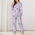 thumbnail image 2 of Pofeuu Sea Shells 3 Print Womens Pajamas Set Long Sleeve Sleepwear Button Down Nightwear Soft Pj Lounge Sets Button Down Pajamas Women-Medium, 2 of 7
