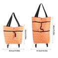 thumbnail image 3 of Bolso de Compras de Punto Naranja Muy Portátil Material de Tela Oxford Bolso de Compras con Ruedas Plegable de Doble Propósito(Punto Naranja) Suministro Para el Hogar Octpeak NO, 3 of 5