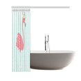thumbnail image 3 of WOPOP Elegant Pink Flamingo Princess Shower Curtain, Wedding Birthday Valentine Polyester Fabric Shower Curtain Bathroom Sets 66x72 Inches, 3 of 3