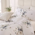 thumbnail image 3 of Floral Comforter 100% Cotton Comforter with Blush Blue Floral 3 Pieces Vintage Botanical Bedding Sets Soft and Lightweight Comforter Set for All Seasons, 3 of 6