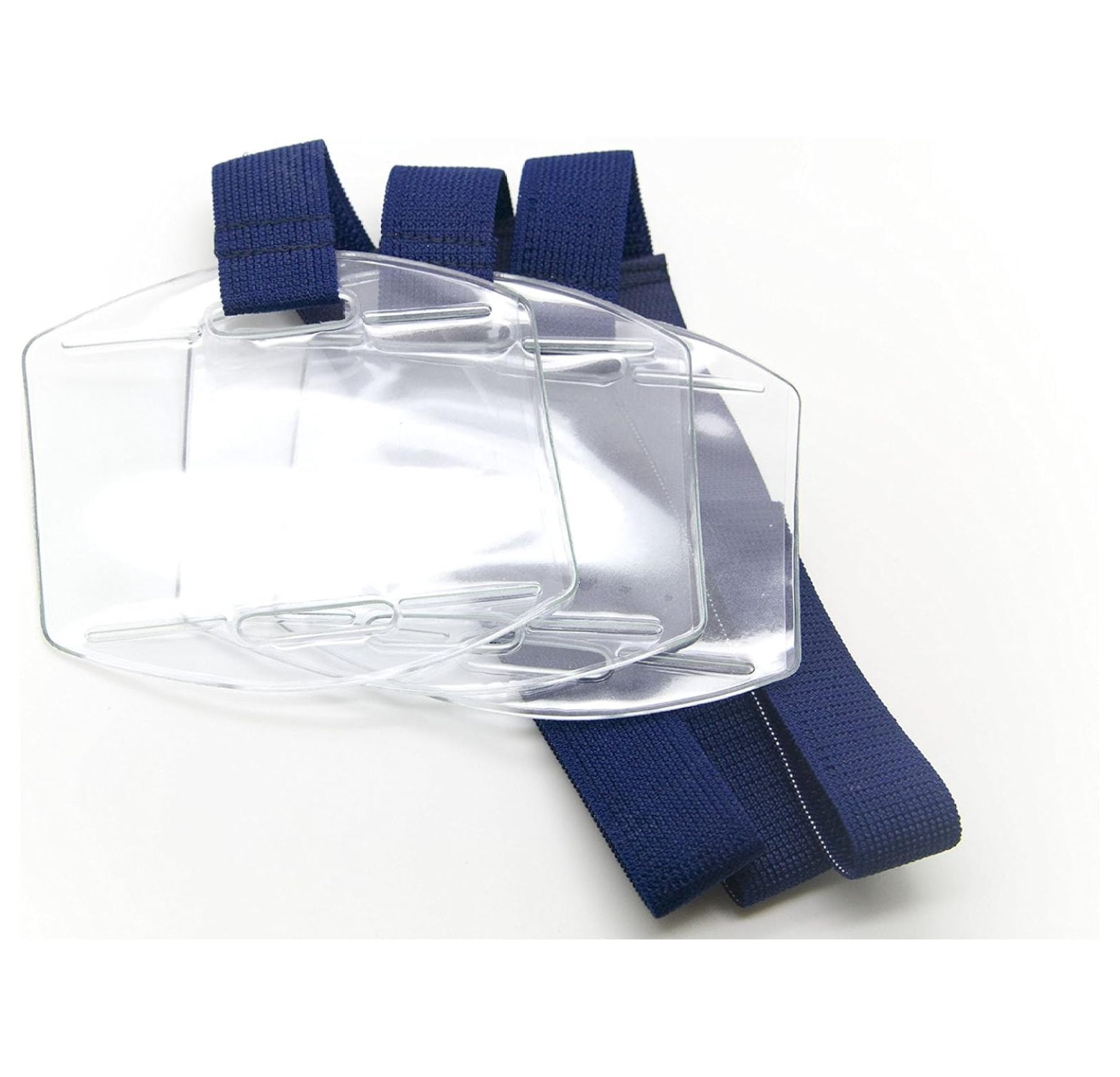 Armband ID Badge Holder XYT Blue Adjustable Strap for Security Work Event Card Sleeve 100 Pack