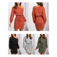 thumbnail image 4 of Vestido, Vestido de mujer de manga larga con cintura elástica vestido casual de otoño Tomshoo Verde/Extragrande, 4 of 7