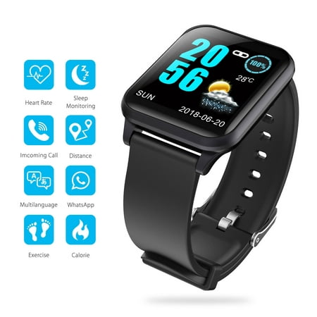 EEEKit Waterproof Bluetooth Smartwatch Touchscreen Smart Wrist Watch with Heart Rate & Sleep Monitoring, Pedometer, GPS, Ultra-Long Battery Life, Compatible with iOS iPhone Android