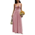 thumbnail image 2 of Mifsaly Womens Boho Maxi Dresses V Neck Spaghetti Strap Sleeveless Flowy Summer Sundresses Striped Print Lightweight Beach Vacation Dress XL, 2 of 8