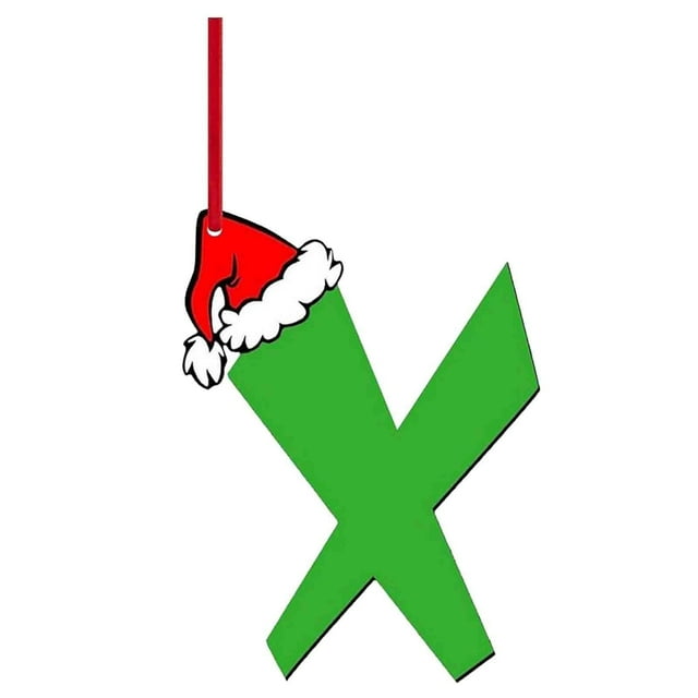 X Christmas Acrylic Letter Ornaments, 8Cm Hanging Decor For Tree, Personalize Your Holiday Display With Festive Letters