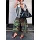 thumbnail image 3 of Pantalones De Pierna Ancha Mujer Cargo Camuflaje Harem Capri Pantalones De Mezclilla Fatiga Del Ejército Pantalones Vaqueros Holgados De Talla Grande, 3 of 7