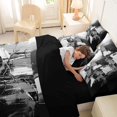 thumbnail image 5 of Homewish Gray Geometric 7-Piece Twin Bedding,Abstract Modern Bedding Comforter Set,Black Reversible, 5 of 8