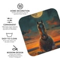 thumbnail image 3 of Naloa Sunset Prairie Meditating Horse Coasters for Set of 4 - PU Leather Coasters, Coasters for Table Cup Tea Coffee Beer, Decorative for Kitchen Homedecor (Round), 3 of 6