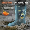 thumbnail image 3 of HISEA Kids Rain Boots Waterproof Neoprene Rubber Rainboots for Toddlers Boys & Girls, 3 of 5
