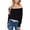 Black, variant on Women's Ribbed Off-the-Shoulder Long Sleeve Slim Fit Top in Soft Stretchy Midweight Fabric for a Chic Cropped Style - Large, White