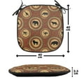 thumbnail image 4 of Safari Chair Seating Cushion, Medallion Pattern of Monkey Giraffe Lion African Inspired Design, Soft Seat Pads for Office with Anti-slip Backing, 16"x16", Mustard and Brown, by Ambesonne, 4 of 7