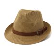 thumbnail image 1 of Sombrero de paja para hombres y mujeres Sombrero de Panamá Sombrero de sol de ala ancha de verano Anti-UV para viajes en la playa Sombrero para el sol, 1 of 4