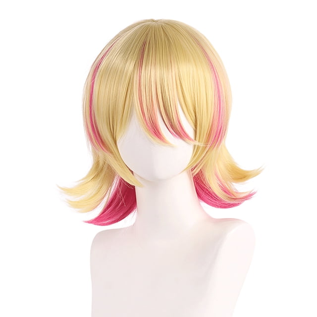 Peluca para cosplay Hatsune Miku Kagamine Len, pelo sintético, 35 cm