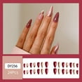 thumbnail image 3 of FCOGIN Long Almond Acrylic False Nail, Press on Nail, Brown, Pink, Coffee, 24 Pieces, 3 of 5
