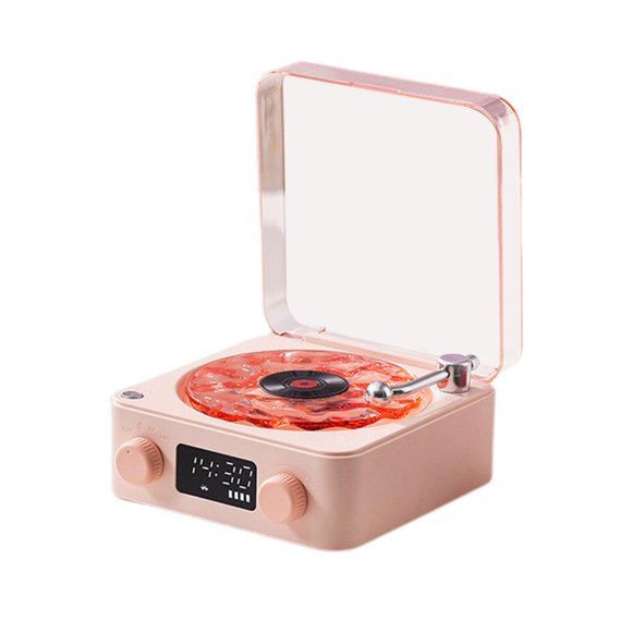 The Waves Vinyl Player,Waves Vinyl Bluetooth Speaker with Adjustable Lights,Portable Four Modes Wireless Vintage Vinyl Record Player,Bluetooth Speaker with Ambient Light for Bedroom,Office,Party M3H2