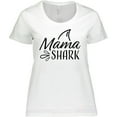 thumbnail image 3 of Inktastic Mama Shark with Shark Fin Women's Plus Size T-Shirt, 3 of 5