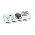 thumbnail image 2 of Funda con soporte oculto para astronauta compatible con iPhone, carcasa galvanizada para teléfono con soporte y película protectora para lentes, 2 of 10