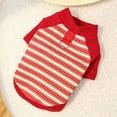 thumbnail image 4 of NovaStitch Fleece Dog T-Shirt Striped Short Sleeves Pet Sweatshirt Soft Dog Shirts Lightweight Stretchy Dogs Clothes for Medium Dogs Red L, 4 of 7