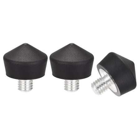 Uxcell 3/8 Male 1.06 Dia Foot Spike Adapter with Tapered Head for Camera Tripod 3Pcs